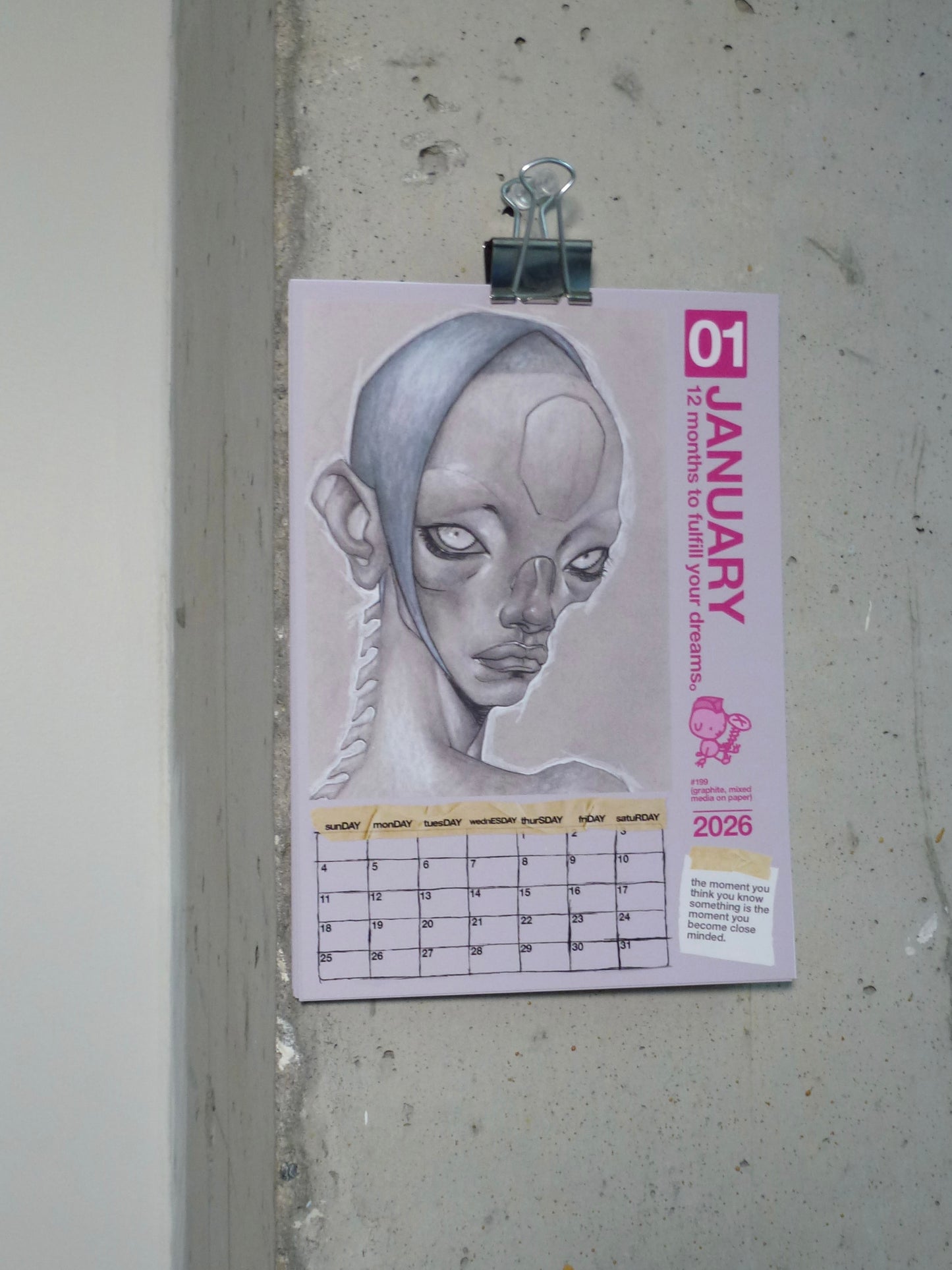 2026 waLL CALENDAR ( 12 months to fulfill yoUR DREAMS。)