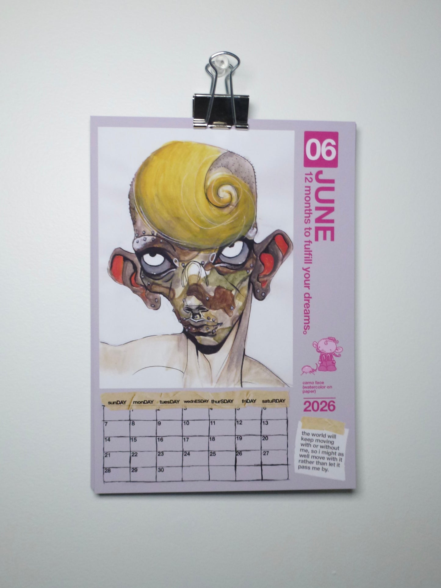 2026 waLL CALENDAR ( 12 months to fulfill yoUR DREAMS。)